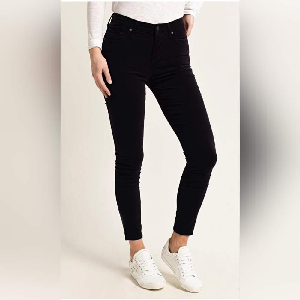 Citizens of Humanity COH Rocket High Rise Skinny Black Velour Corduroy Size 25 - Picture 6 of 16